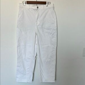 Everlane High Rise Cropped Straight Leg Jeans White Size 14 Regular Stretch